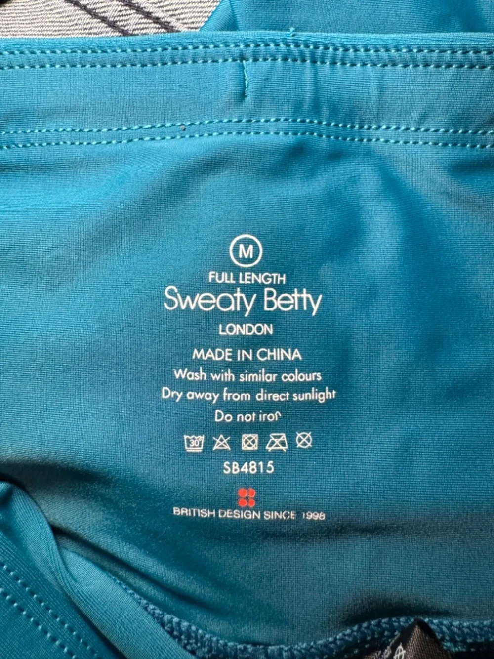 Sweaty Betty High Shine 7/8 Leggings Medium Blue High Rise Workout Athletic